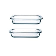 Set 2 plat à four rectangle 1L+6L EN VERRE