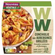 WW conchiglie aubergines grillées, tomates cuisinées et fromage 290g