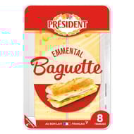 Président tranches baguette emmental x8 120g