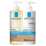 La roche posay lot lipikar baume ap+m relipidant 400ml et huile lavante ap+ 400ml