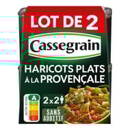 Cassegrain haricots verts plats à la provençale 1/2 lot 2X375g