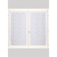 Paire de vitrage etamine brodee 60x160 cms blanc
