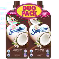 Soupline concentré adoucissant fraîcheur parfumée 3d coco 2x1.28l