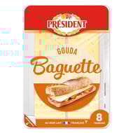 Président tranches baguette gouda x8 120g