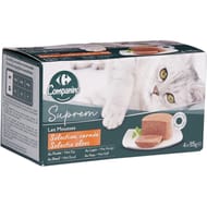 Carrefour companino pâtée pour chat adulte en mousse au poulet, au lapin, au boeuf & veau x4 - 340g