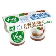 Vrai yaourt bio au lait de brebis à la châtaigne 2 x 125 g