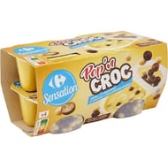 Carrefour Sensation crème vanille et billes chocolat au lait 4x117g