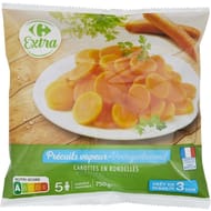 Carrefour extra carottes en rondelles précuits vapeur 750g