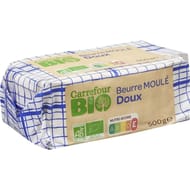 Carrefour bio beurre moulé doux 500g