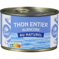 Carrefour Classic' thon entier albacore au naturel 280g