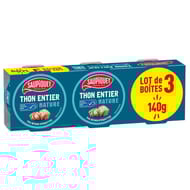 Saupiquet thon entier nature MSC lot de 3x140g