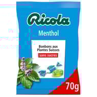 Ricola menthol sans sucres sachet de 70g