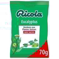 Ricola eucalyptus sans sucres (avec extrait de stévia) sachet de 70g