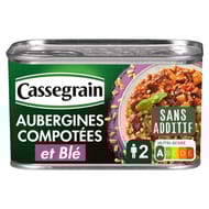 Cassegrain aubergines compotees & ble 375g