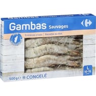 Carrefour extra gamabs sauvages entières crues 500g
