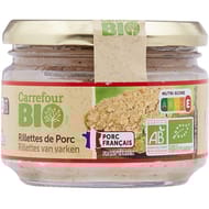 Carrefour bio rillettes de porc 170g