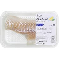 Filet de cabillaud sans peau et sans arête CARREFOUR SIMPL la barquette de 200g