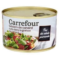 Carrefour gésiers de canard maigre confits pour des salades gourmandes 212g