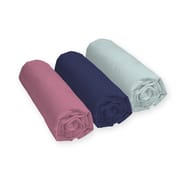 Drap housse coton 140x190+25 cm unis assortis
