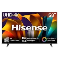 Hisense téléviseur smart tv 4k uhd 146cm 58" 58A6N