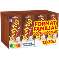 Candy'up chocolat boisson lactée brique 12x20cl format familial