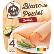 Carrefour original blanc de poulet braisé x4 120g