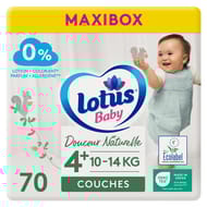 Lotus baby douceur naturelle couches t4+ maxibox bio x70