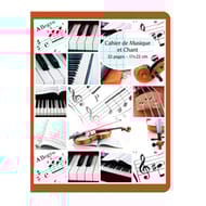 Cora cahier musique et chant  17 x 22 cm 32 pages seyes grands carreaux + musique