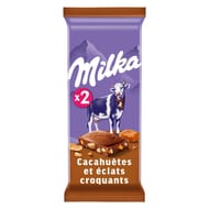 Milka cacahuètes et éclats croquants 2x90g-180g