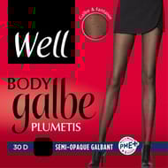 Collant Body galbe plumetis semi opaque 30D WELL NOIR T4