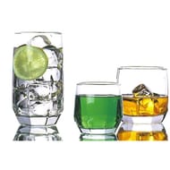 Diamond set de verres 18pcs-gobelet 21,5 - 31 - 38,5 cl - 6pcs/taille