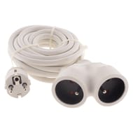 Prolongateur 2 fiches femelles 3g 1.5mm 5m blanc