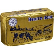 Beurre plaquette doux 250g
