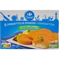 Coeur d emarché 6 croquettes de poissons ail et fines herbes 300g