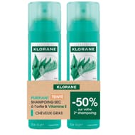 Klorane ortie & vitamine e shampooing sec purifiant teinté duo 2x150ml
