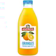 Andros pur jus oranges préssées sans pulpe 1l