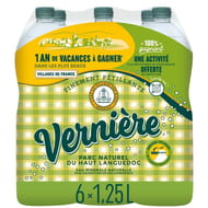 Vernière eau minérale naturelle gazeuse 6 x 1,25L