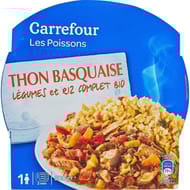 Carrefour plat cuisiné thon basquaise et riz 300g