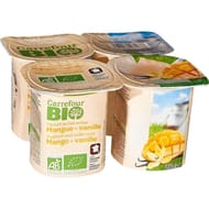 Carrefour bio yaourt brassé vanille mangue 4x125g