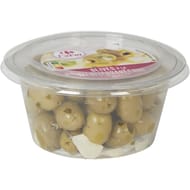 Carrefour extra olives à la méditerranéenne à l'ail et au basilic 150g