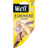 2 paires de mi bas satiné élastivoile WELL BEIGE MEDIUM TU