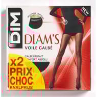 Dim lot de 2 paires de collant voile galbe diam's NOIR T6