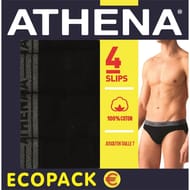 Lot de 4 slips basic coton homme Athena 2120 NOIR/NOIR/NOIR/NOIR T5