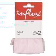 2 collants unis enfant INFLUX ROSE/BLANC 8\10ANS