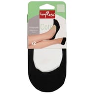 2 paires de protège pieds coton Influx NOIR TU
