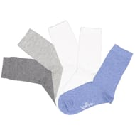 5 paires de mi chaussettes garçon BLEU/GRIS/ECRU 36\40