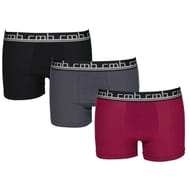 Lot de 3 boxers unis homme 1825 BORDEAUX/GRIS/NOIR T6