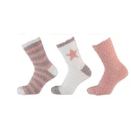 Lot de 3 paires de mi chaussettes cocooning ROSE/BLANC 37\41