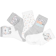 5 paires de mi chaussettes fantaisies bébé BLANC/GRIS 24\26