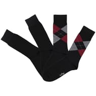 2 paires de mi chaussettes unies et  Intarsia NOIR/BORDEAUX T43\46